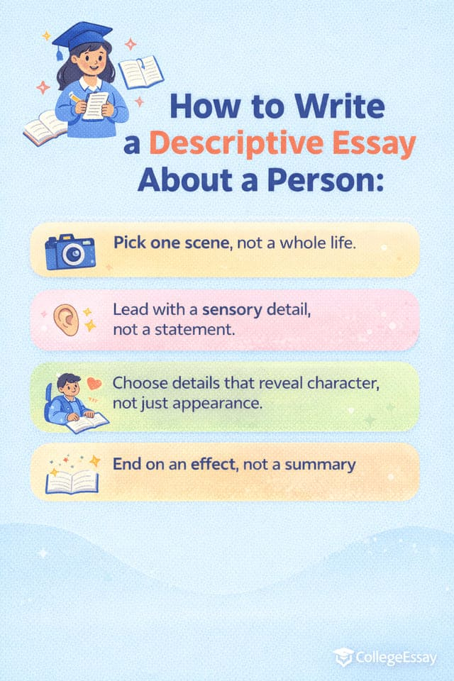 Steps of writing descriptive essay about a person 