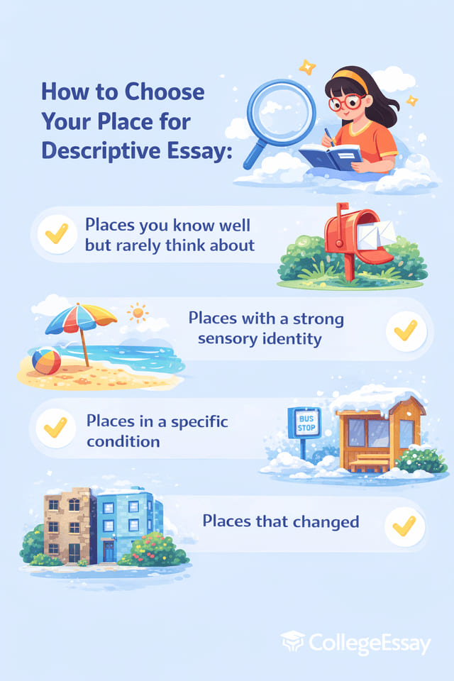 How to think of a place when writing descriptive essay about place