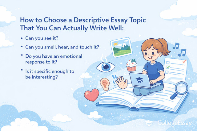 Figure shows characters of a descriptive essay topic that can be written well.