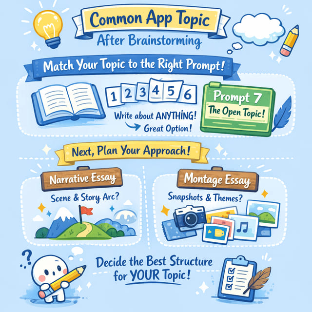 Picture shows what to do after brainstorming in common app essay