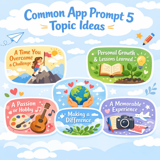 Figure displays common app prompt 5 topic ideas. 