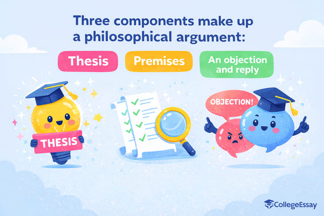 The image displays the main components of a philosophical argument.