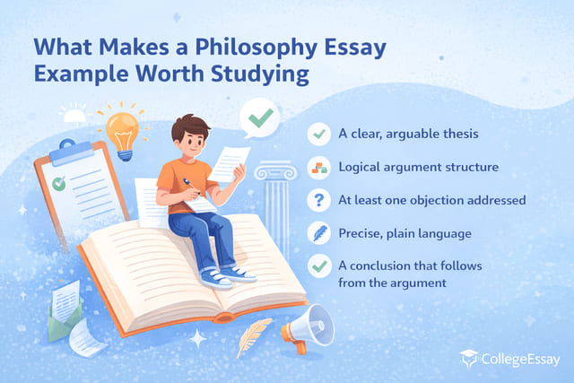 Features that make a philosophy essay example worth reading.