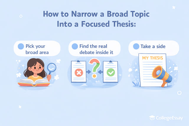 The figure shows how you can narrow your philosophy essay topic.