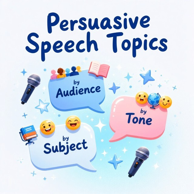 Persuasive Speech Topics Categories