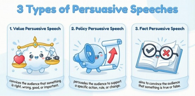 Three Types of Persuasive Speeches
